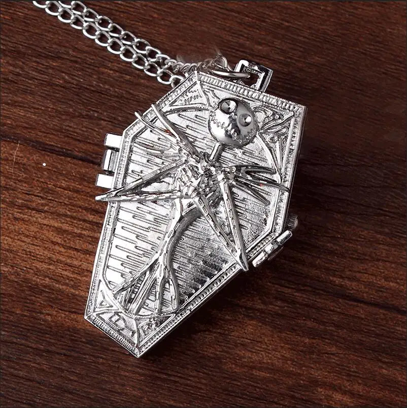 Creative Skeleton Pocket Watch Fashion Men Quartz Necklace Watches Vintage Chain Clock Gift Irregular Shape Relojes