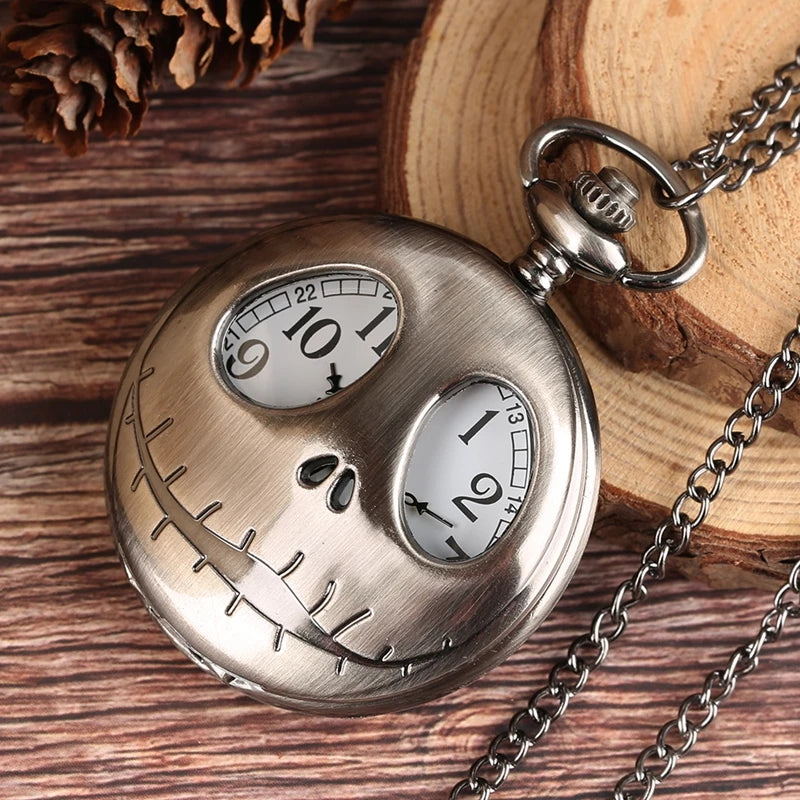 Vintage Bronze Big Eyes Design Quartz Pocket Watch Necklace Gifts Fashion New Men Women Exquisite Watches Relogios Clock