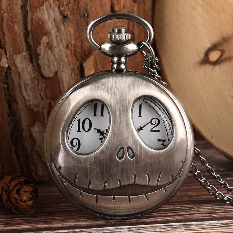 Vintage Bronze Big Eyes Design Quartz Pocket Watch Necklace Gifts Fashion New Men Women Exquisite Watches Relogios Clock
