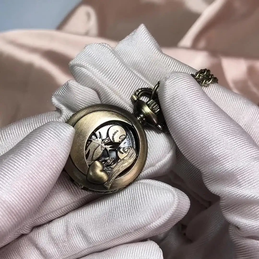 Vintage Bronze Gift Pocket Watch Fashion Relogios with Necklace Chain Pendant Small Size Lovers Relogio Male Female  Clock