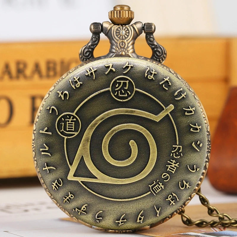 Vintage Copper Color Retro Pattern Quartz Watches Men Fans Souvenir Students Gifts Neck Chain Relogio Saati Kids Best Gifts