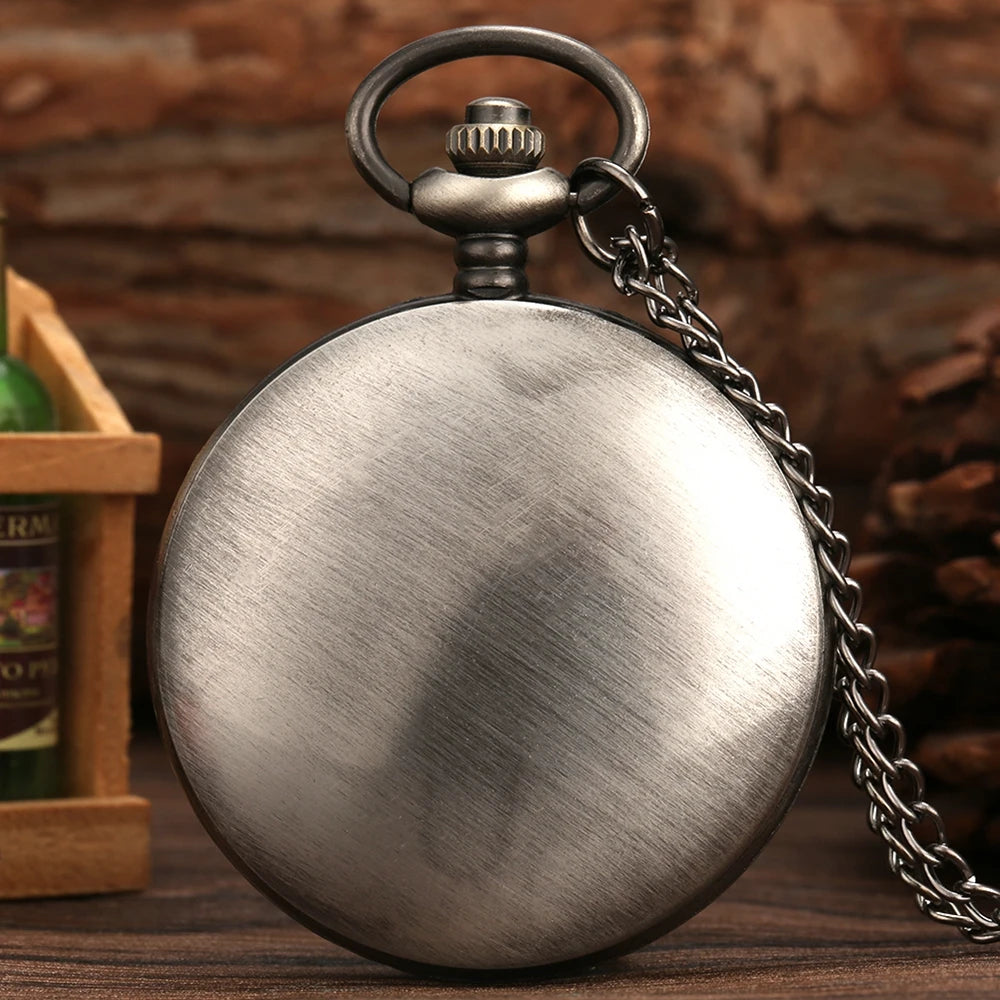 Vintage Bronze Steampunk Fashion Letter Movement Quartz Cartoon Pocket Watch Gift Pendant Clock Male Female Kids Relogio Saati