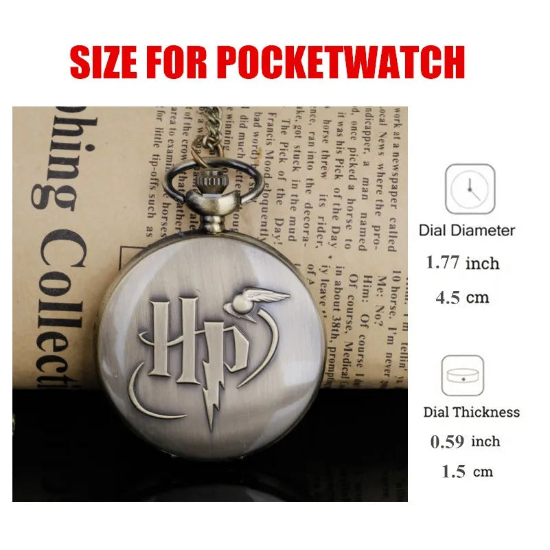 Vintage Bronze Steampunk Fashion Letter Movement Quartz Cartoon Pocket Watch Gift Pendant Clock Male Female Kids Relogio Saati