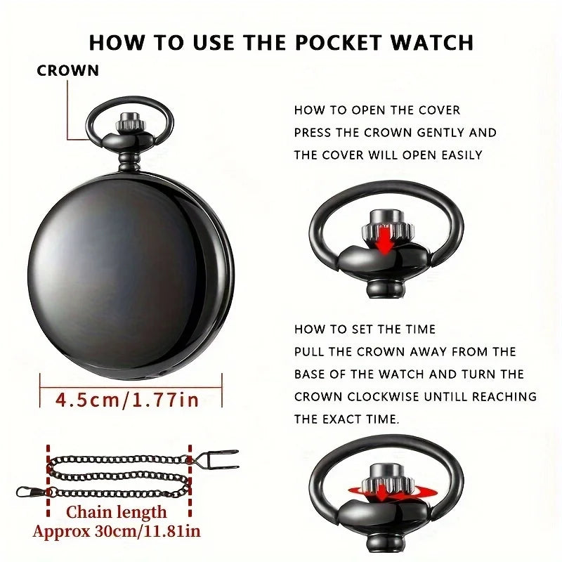 To My Husband Quartz Pocket Watch Vintage Fashion Necklace Chain Watch, Valentine's Day Wedding Anniversary Gifts For Men Him