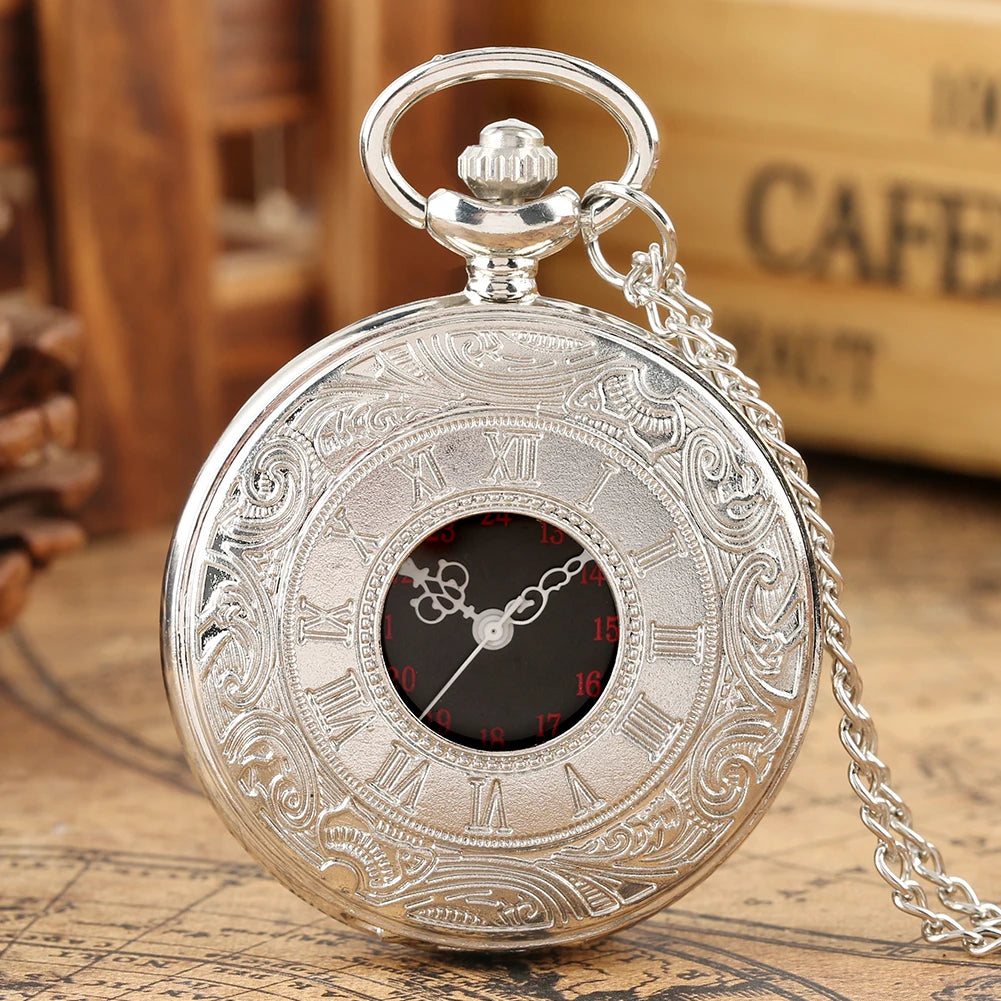 Retro Luminous LED Light Train Locomotive Engine Quartz Pocket Watch Gift for Male Women Chronograph Hombre Relojes