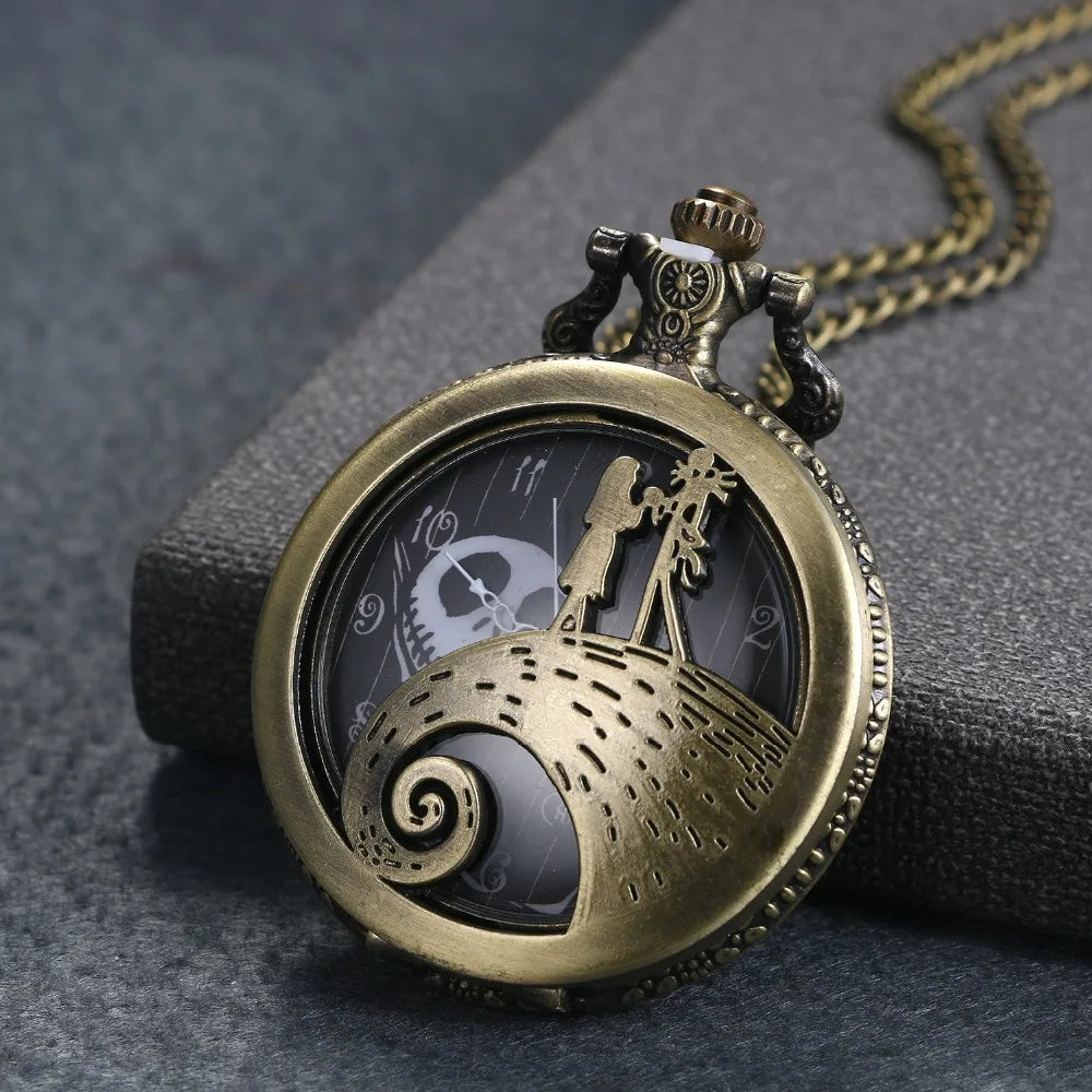 Christmas Theme Design Quartz Pocket Watch Vintage Necklace Gifts Fashion New Men Women Exquisite Lovers Watches Relogios