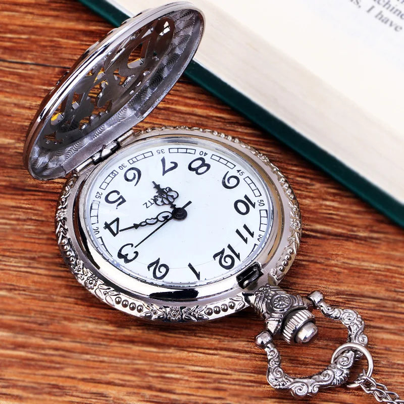 Hollow Pocket Watch Mens DAD Male Copper Gold Watch With Chain Hombre Saati Masculino Relogio Father's Best Gift Retro Clock