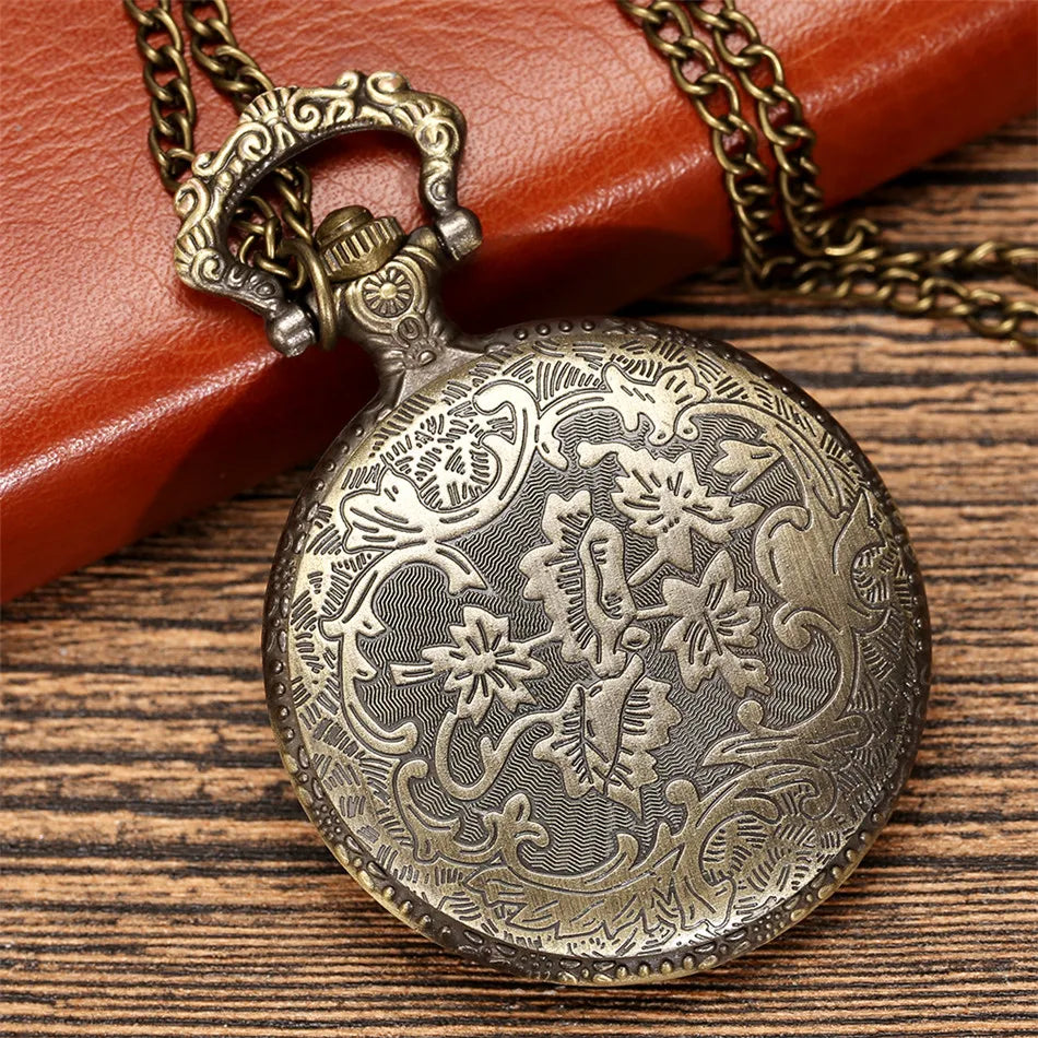 Rabbit Animal Roman Numerals Quartz Pocket Watch Easter Souvenir Hollow Case Steampunk Vintage Pendant Necklace Gifts Clock