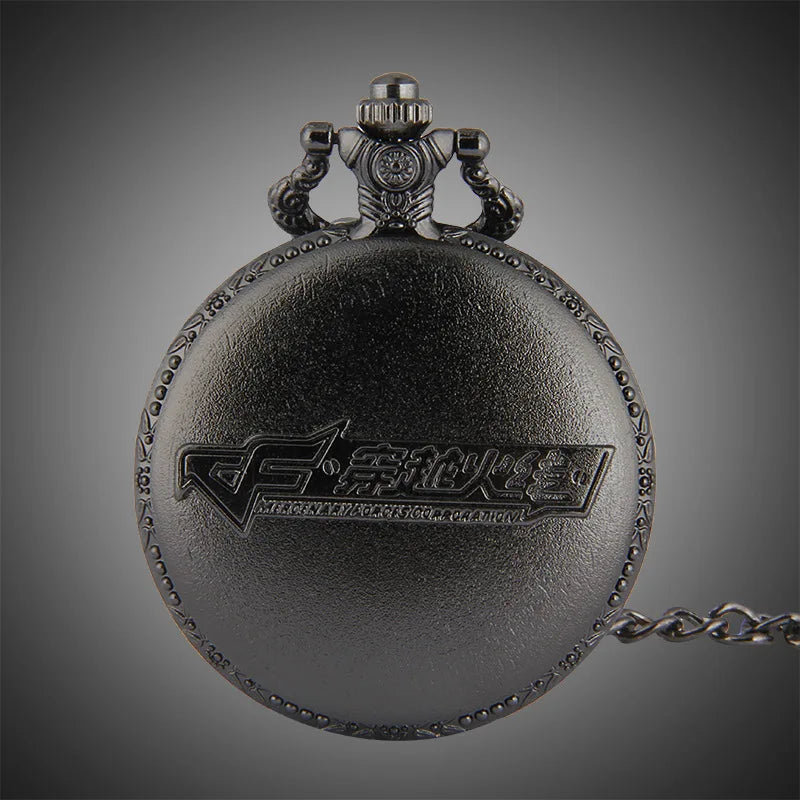 Black Game Cross Fire Headshot Skull Quartz Pocket Watch Steampunk Watches for Men Fans Souvenir Gifts With Chain Rlogio Clock