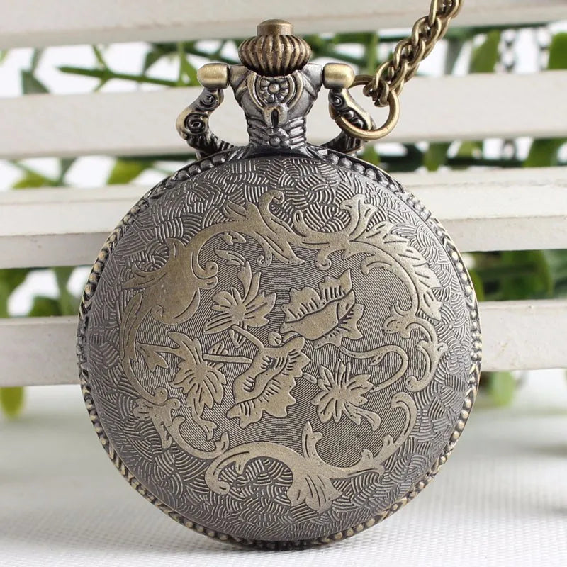 Retro Bronze Cross Fire Punk Headshot Skull Quartz Pocket Watch Men Fans Souvenir Gifts with 80cm Neck Chain Relogio