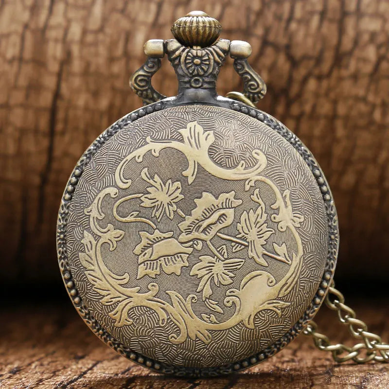 Vintage 3D Monkey Design Bronze Quartz Pocket Watch With Necklace Chain Gift for Male Women Chronograph Hombre Relojes