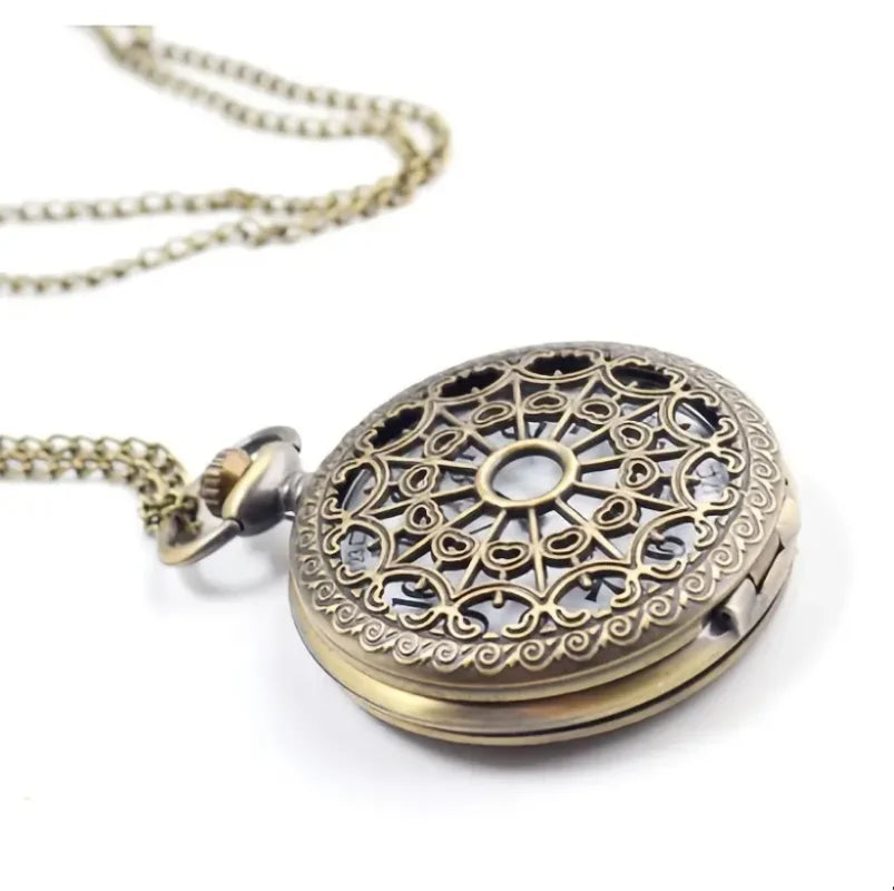 Retro Hollow Spider Web  Quartz Pocket Watch Men Fans Souvenir Gifts with 80cm Neck Chain  Relogio