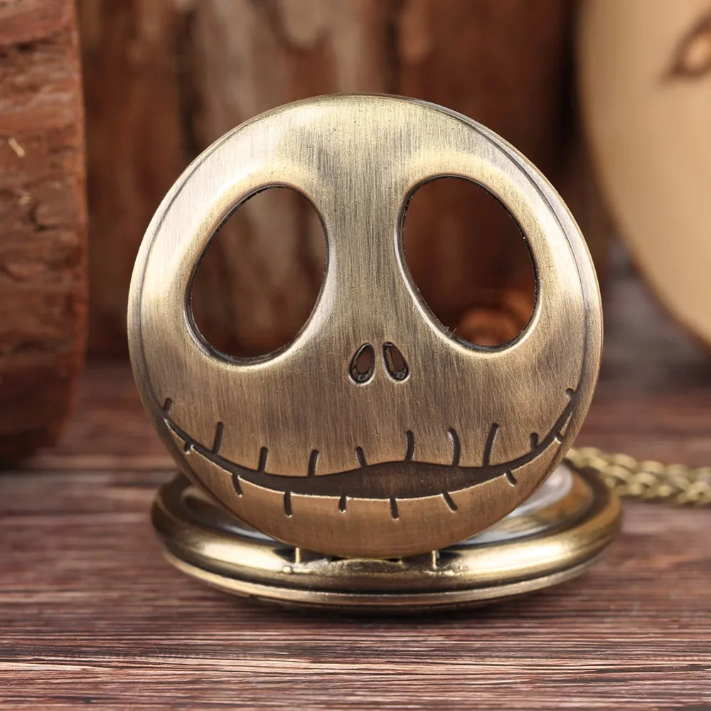 Retro Bronze Big Eyes Design Quartz Pocket Watch Vintage Necklace Gifts Fashion New Men Women Exquisite Watches Relogios