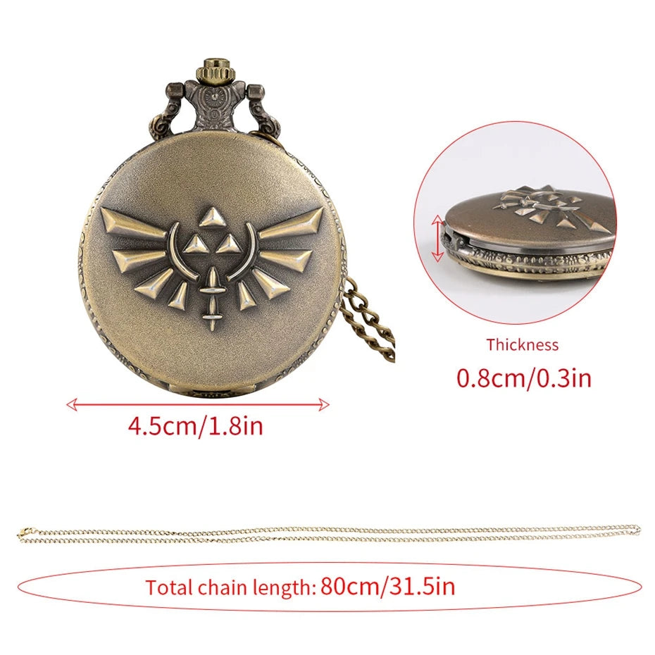 Vintage Classic Bronze Cosplay Quartz Pocket Watch Gift Pendant Clock For Mlae Kids Relogio Saati