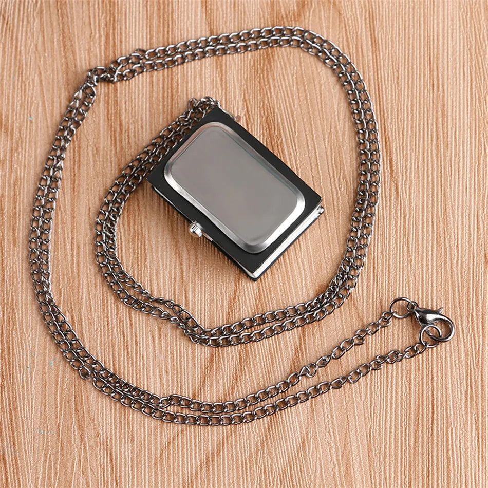 Vintage Pocket Watch Death Note Book Square Shape Quartz Watches Men Fans Souvenir Students Gifts Neck Chain Relogio Saati