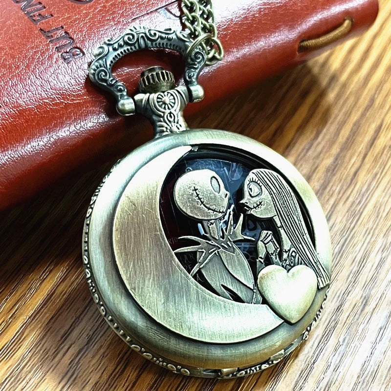 Retro Vintage Bronze Christmas Gift Pocket Watch Fashion Relogios with Necklace Chain Pendant  for Male Female  Clock