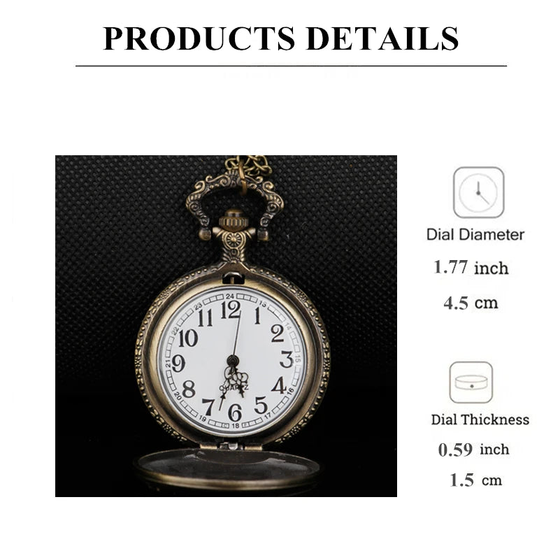 Vintage Bronze Triangle Pyramid Pattern Necklace Quartz Pocket Watch Gift Pendant Clock For Mlae Female Kids Relogio Saati