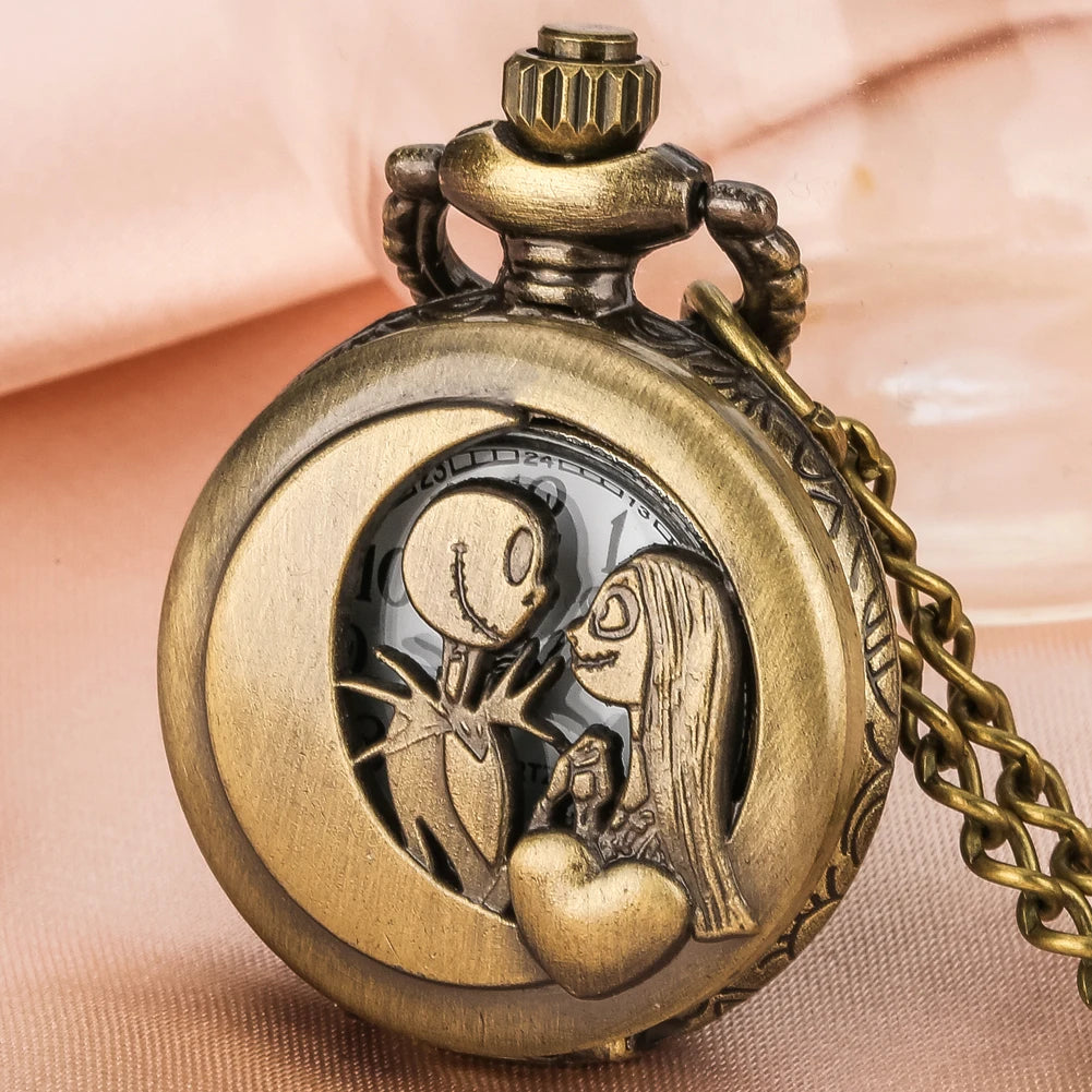 Retro Vintage Bronze Christmas Gift Pocket Watch Fashion Relogios with Necklace Chain Pendant  for Male Female  Clock