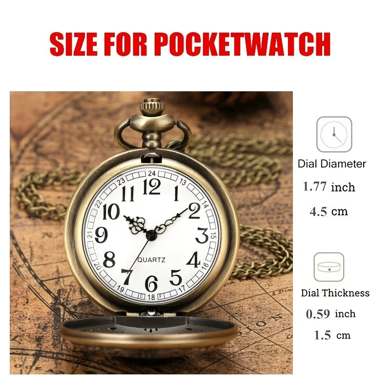 Fashion Pocket Watches Exquisite Emerald Stone Bronze Necklace Pendant Quartz Pocket Watch Gift Men Women Relogios with Chain