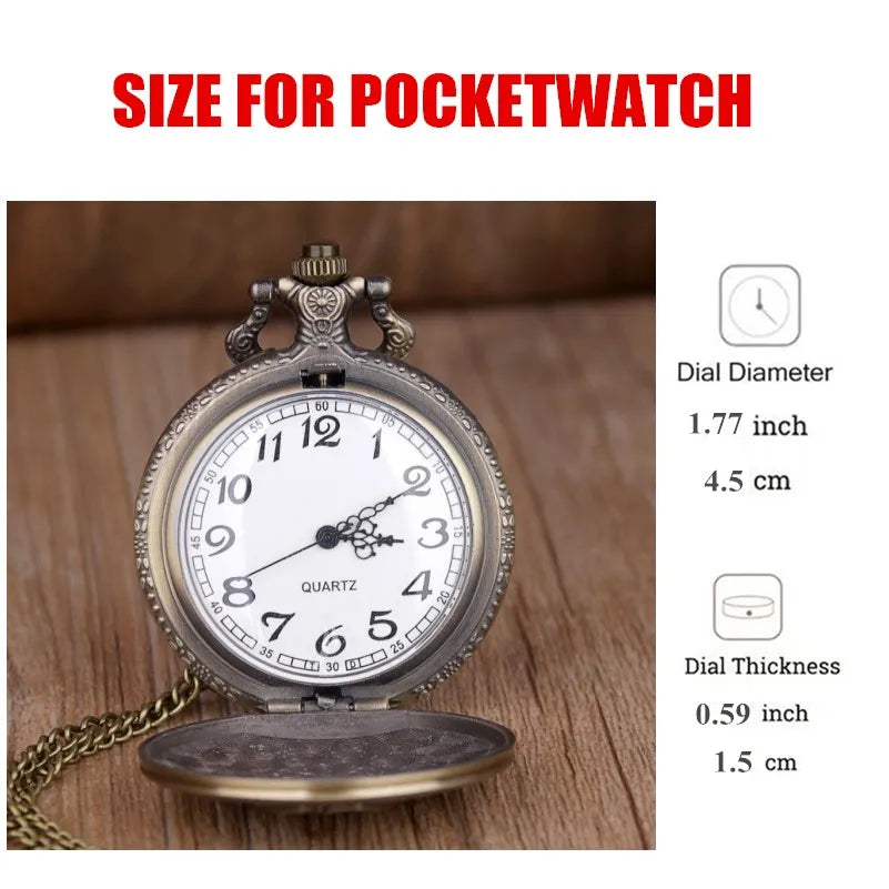 Retro Bronze Royal Embossed Crown Pattern Design Necklace Pendant Quartz Pocket Watch Gift Clock For Mlae Kids Relogio Saati