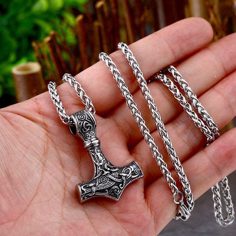 Beier Nordic Viking Celtic Knot Stainless Steel Pendant Vintage Titanium Steel Anchor Necklace