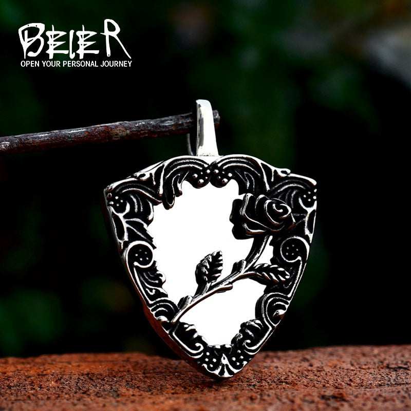 Be Stainless Steel Casting Jewelry Manufacturer Wholesales Titanium Steel Magic Mirror Rose Pendant