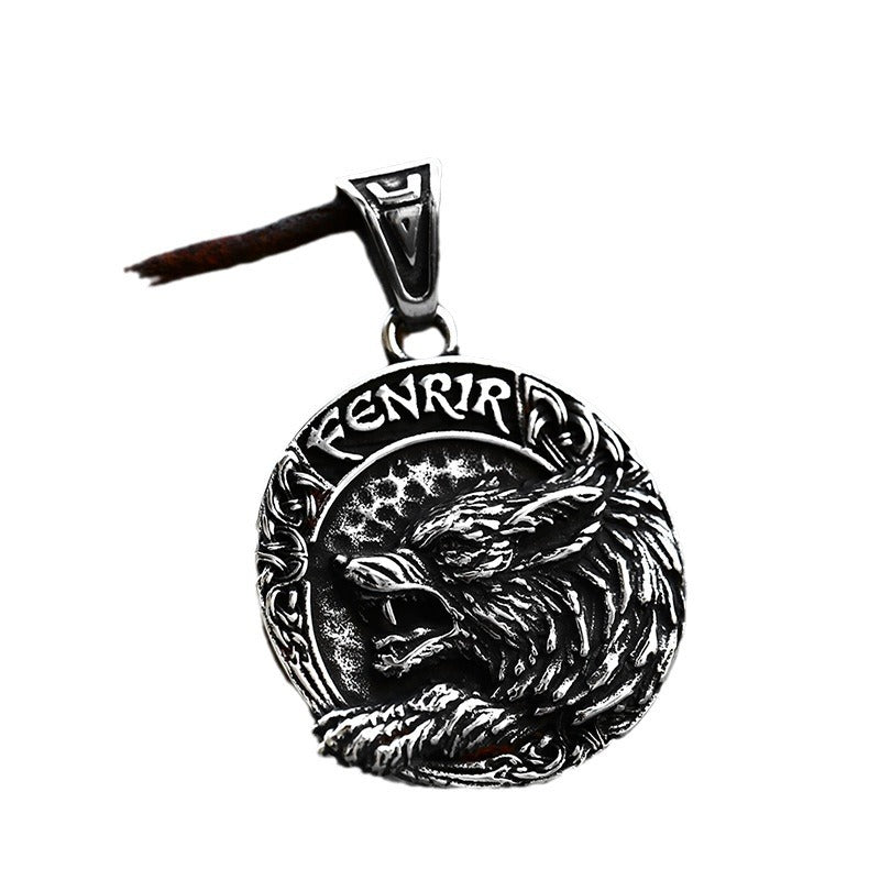 New Stainless Steel Relief Wolf Head Pendant Viking Odin Compass Letter Titanium Steel Jewelry