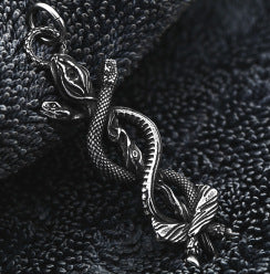 New Animal Snake Shaped Titanium Steel Pendant, Stainless Steel Snake Inlaid with Gemstones, Multiple Accessories