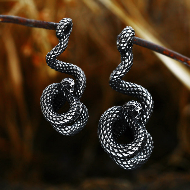 New Animal Snake Shaped Titanium Steel Pendant, Stainless Steel Snake Inlaid with Gemstones, Multiple Accessories