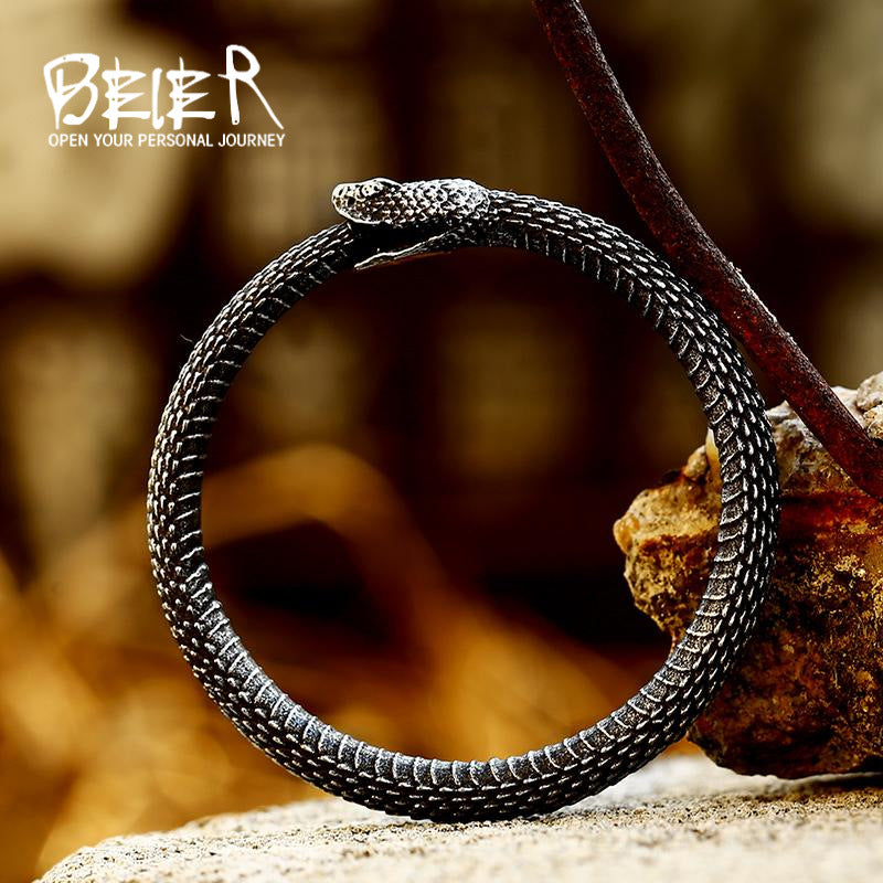 New Animal Snake Shaped Titanium Steel Pendant, Stainless Steel Snake Inlaid with Gemstones, Multiple Accessories