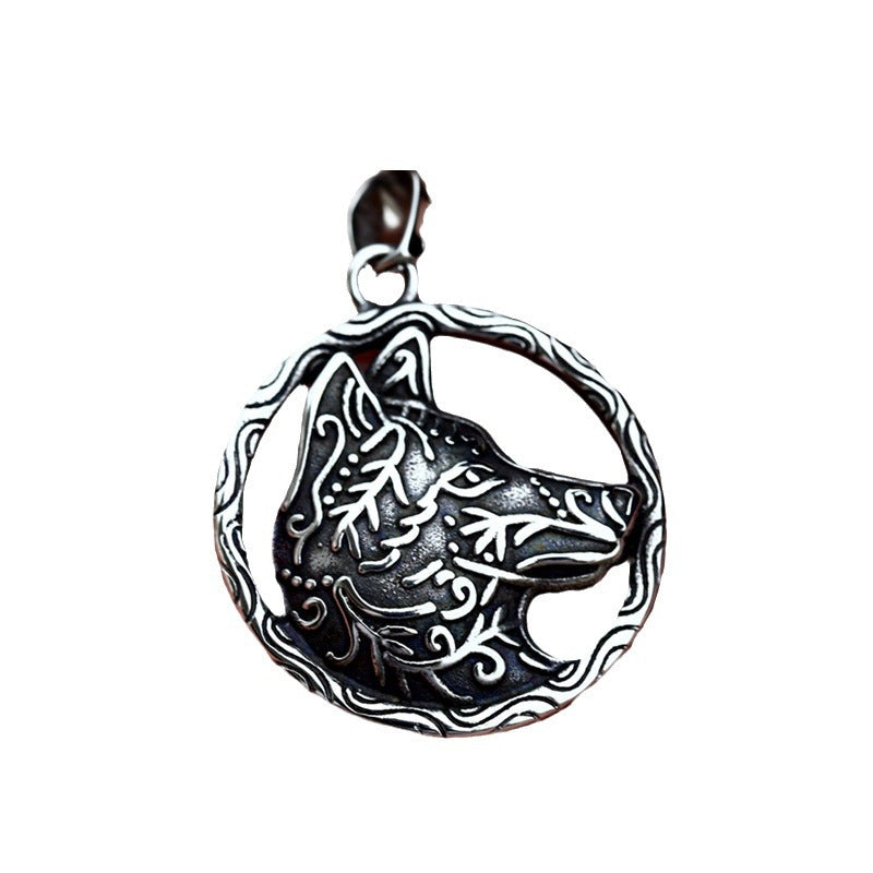New Viking Wolf Head Necklace Jewelry Wholesale Titanium Steel Retro Fashion Men's Pendant