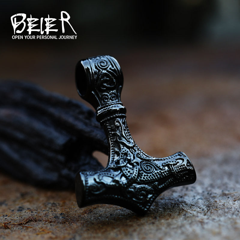 Casting Stainless Steel Viking Rune Pendant Celtic Knot Titanium Steel Electric Black Pendant Wholesale