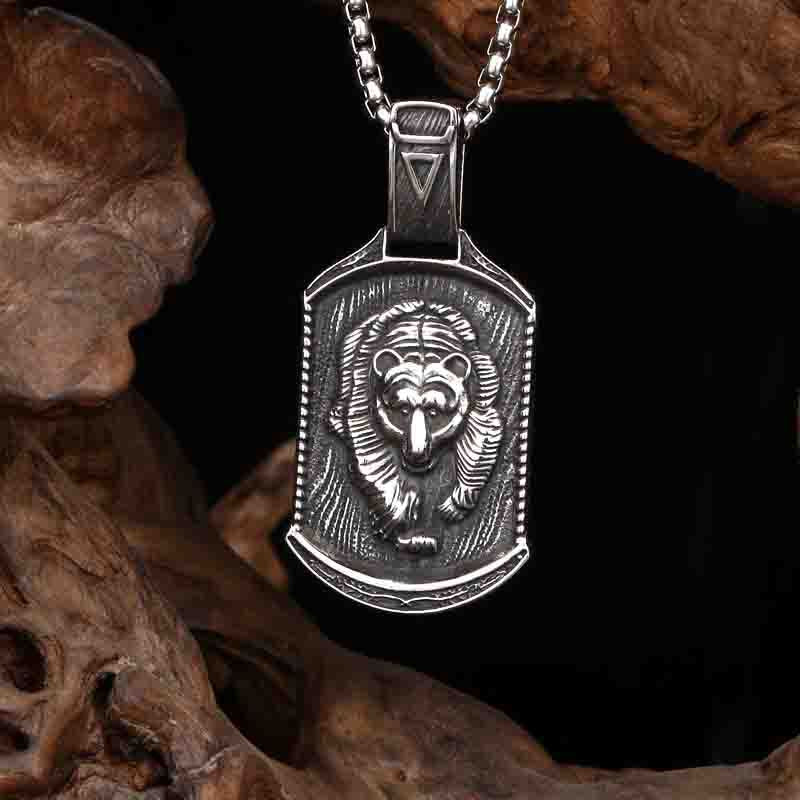 Stainless Steel Domineering Necklace Pendant Wholesale Viking Bear Titanium Steel Pendant Jewelry