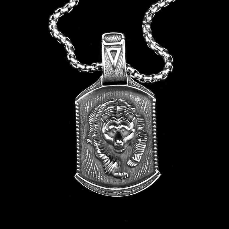 Stainless Steel Domineering Necklace Pendant Wholesale Viking Bear Titanium Steel Pendant Jewelry