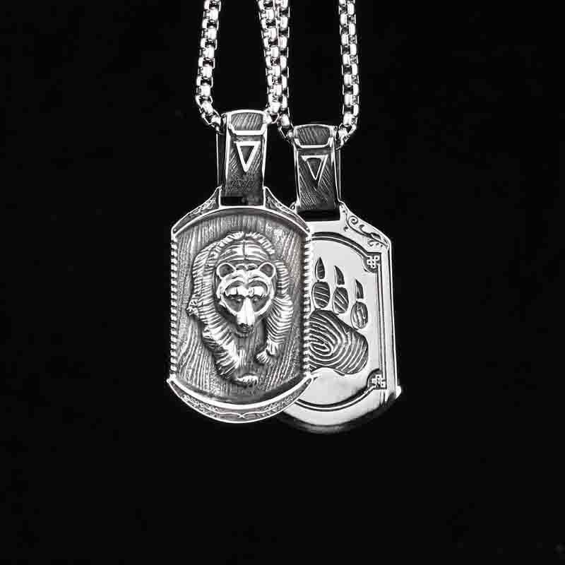 Stainless Steel Domineering Necklace Pendant Wholesale Viking Bear Titanium Steel Pendant Jewelry