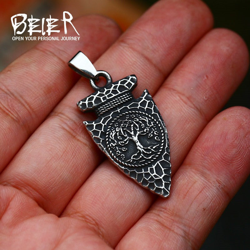 New Viking Life Tree Titanium Steel Pendant Wholesale Retro Stainless Steel Anchor Jewelry