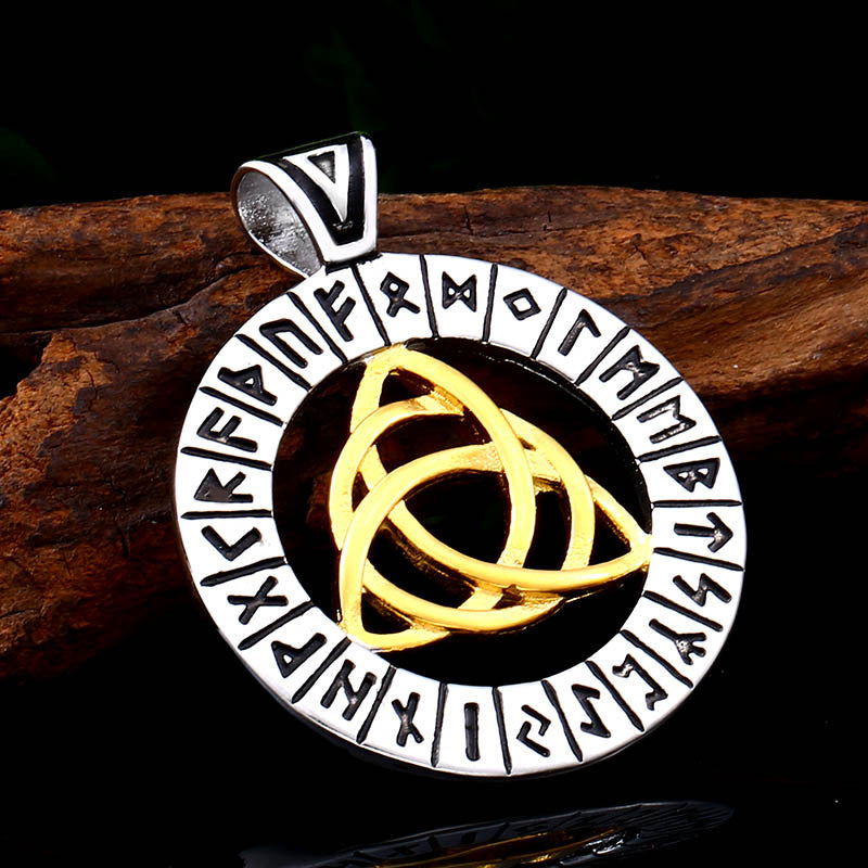Stainless Steel Viking Celtic Knot Luen Text Titanium Steel Pendant
