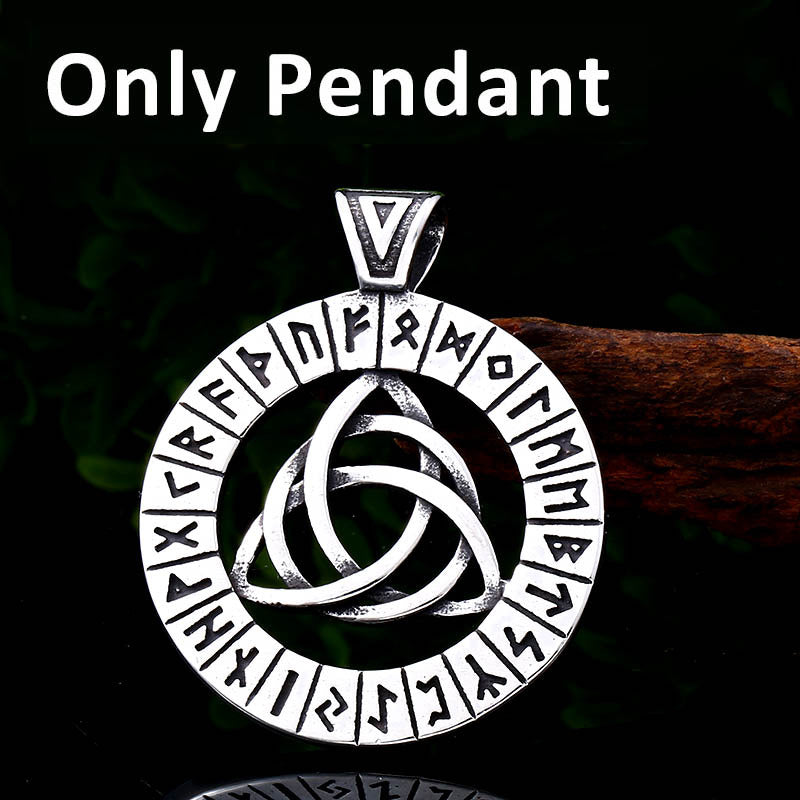 Stainless Steel Viking Celtic Knot Luen Text Titanium Steel Pendant