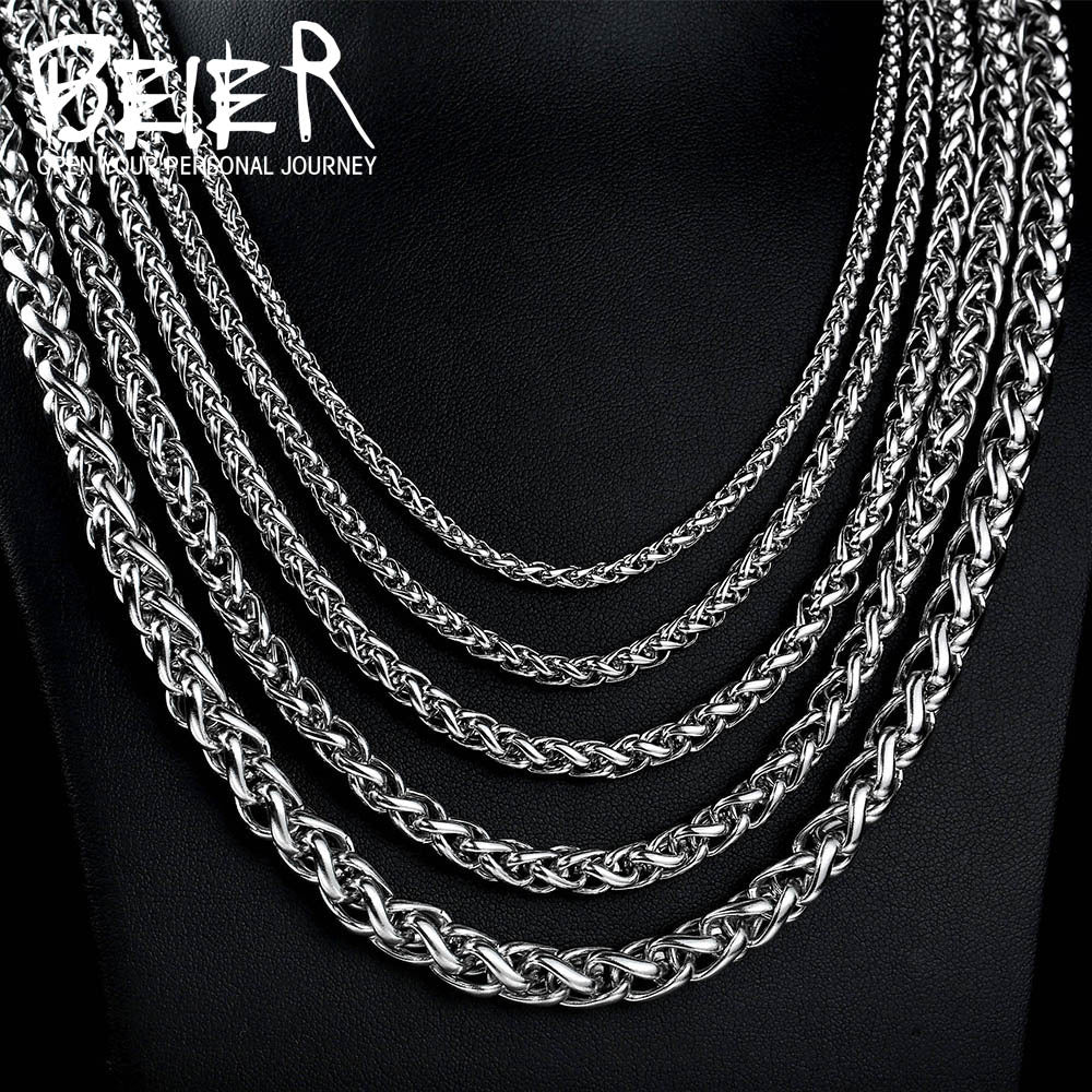 Stainless Steel Clavicle Chain, Men's Fashion Titanium Steel Necklace, Korean Style, Unique Dragon Bone Chain, Flower Basket Chain.