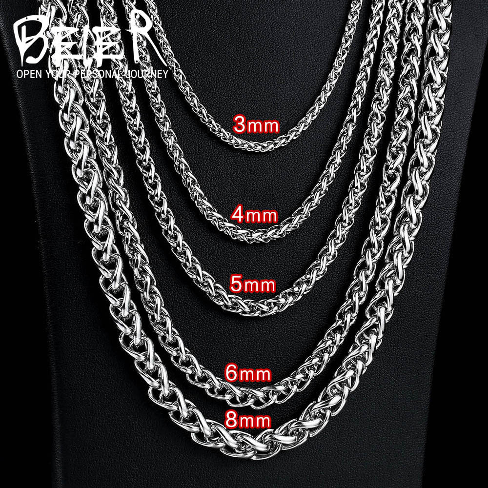 Stainless Steel Clavicle Chain, Men's Fashion Titanium Steel Necklace, Korean Style, Unique Dragon Bone Chain, Flower Basket Chain.