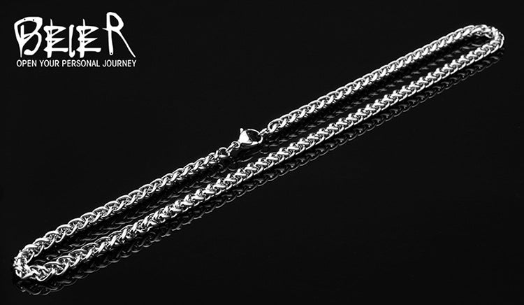 Stainless Steel Clavicle Chain, Men's Fashion Titanium Steel Necklace, Korean Style, Unique Dragon Bone Chain, Flower Basket Chain.