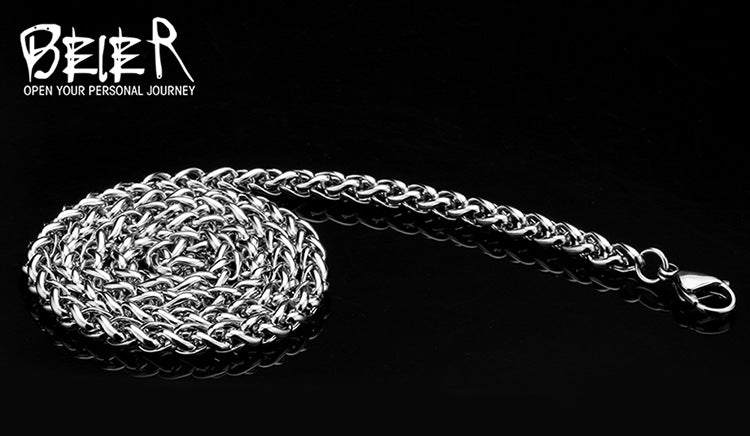 Stainless Steel Clavicle Chain, Men's Fashion Titanium Steel Necklace, Korean Style, Unique Dragon Bone Chain, Flower Basket Chain.