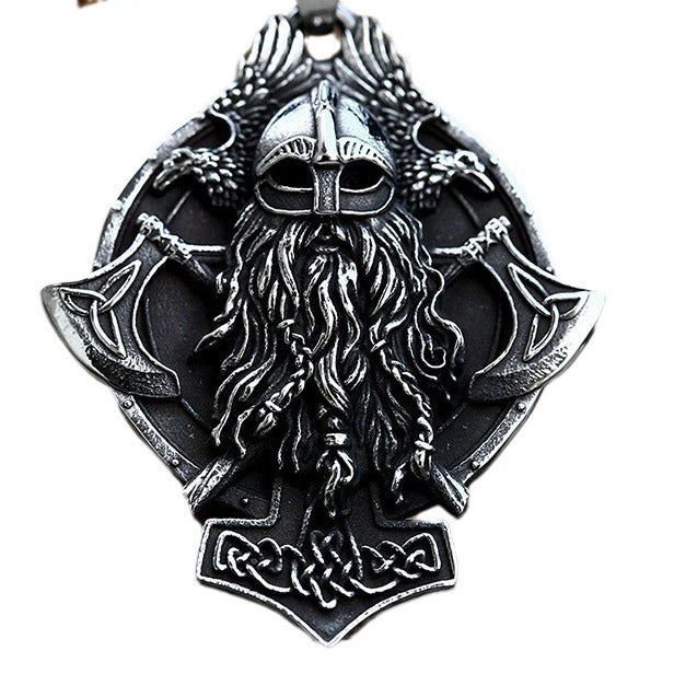 Viking Pirate Double Axe Titanium Steel Pendant New Retro Stainless Steel Celtic Knot Jewelry