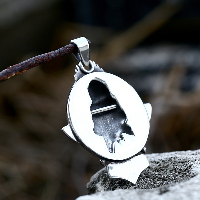 Viking Pirate Double Axe Titanium Steel Pendant New Retro Stainless Steel Celtic Knot Jewelry