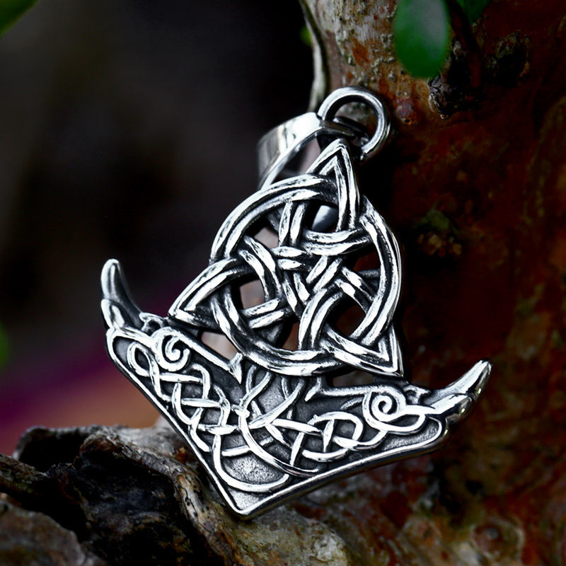 Viking Celtic Knot Stainless Steel Pendant Wholesale Titanium Steel Ship Anchor Necklace Pendant