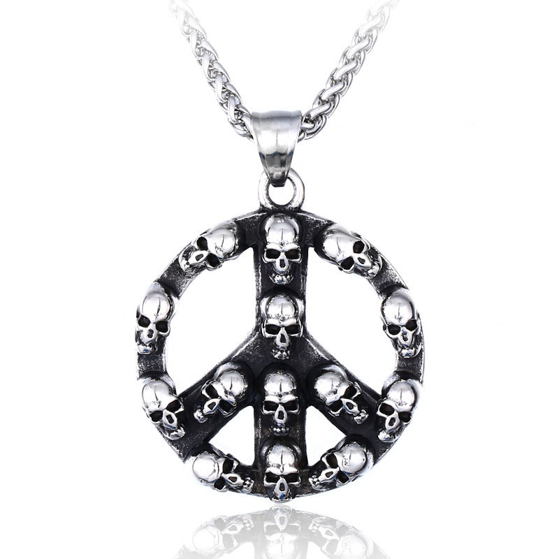 Punk Men's Titanium Steel Jewelry Wholesale Retro Anti War Peace Viking Pendant Stainless Steel Accessories