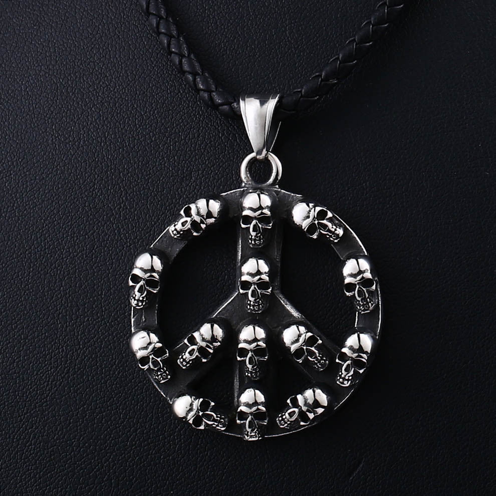 Punk Men's Titanium Steel Jewelry Wholesale Retro Anti War Peace Viking Pendant Stainless Steel Accessories