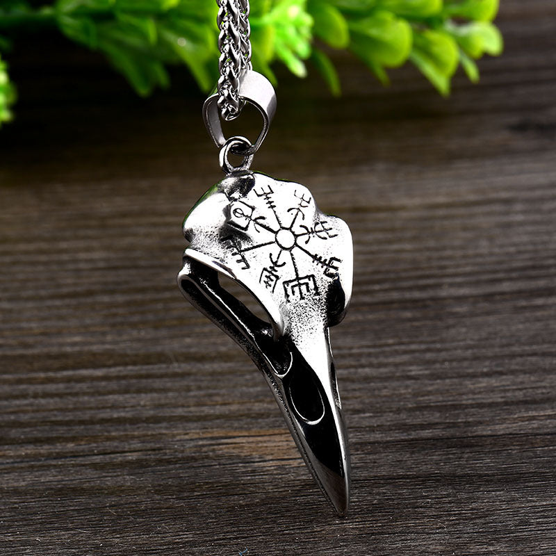 Viking Pirate Rune Stainless Steel Pendant Crowbeak Titanium Steel Pendant Jewelry