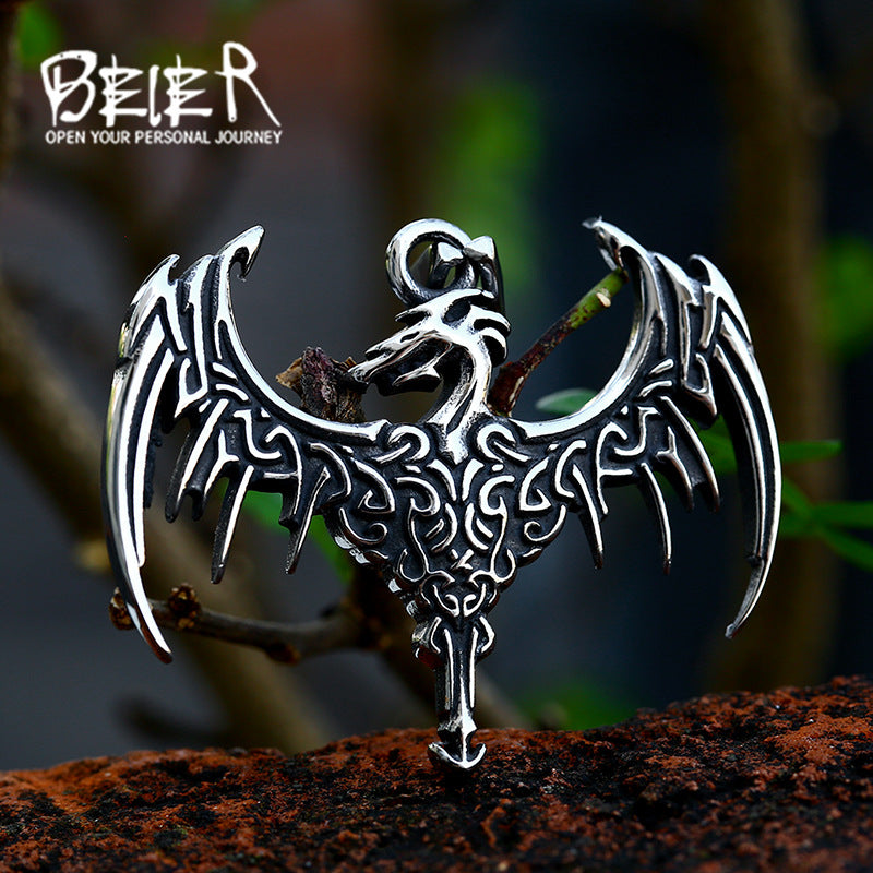 Wholesale of Stainless Steel Pendant Accessories, Viking Celtic Crow Necklace Accessories
