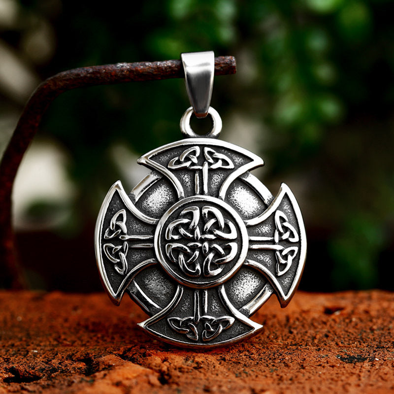 Viking Celtic Knot Cross Necklace Accessories Wholesale New Stainless Steel Men's Pendant